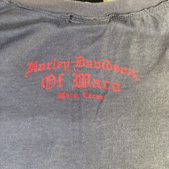 Harley Davidson Skull Rose Graphic Top Lace Up Shoulder Womens Large - Picture 4 of 5